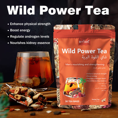 OEM ODM Private Label Wild Power Tea Bag Herbal Supplement Factory Certified GMP HALAL COA NSF Men Energy Strength Boost Wholesale