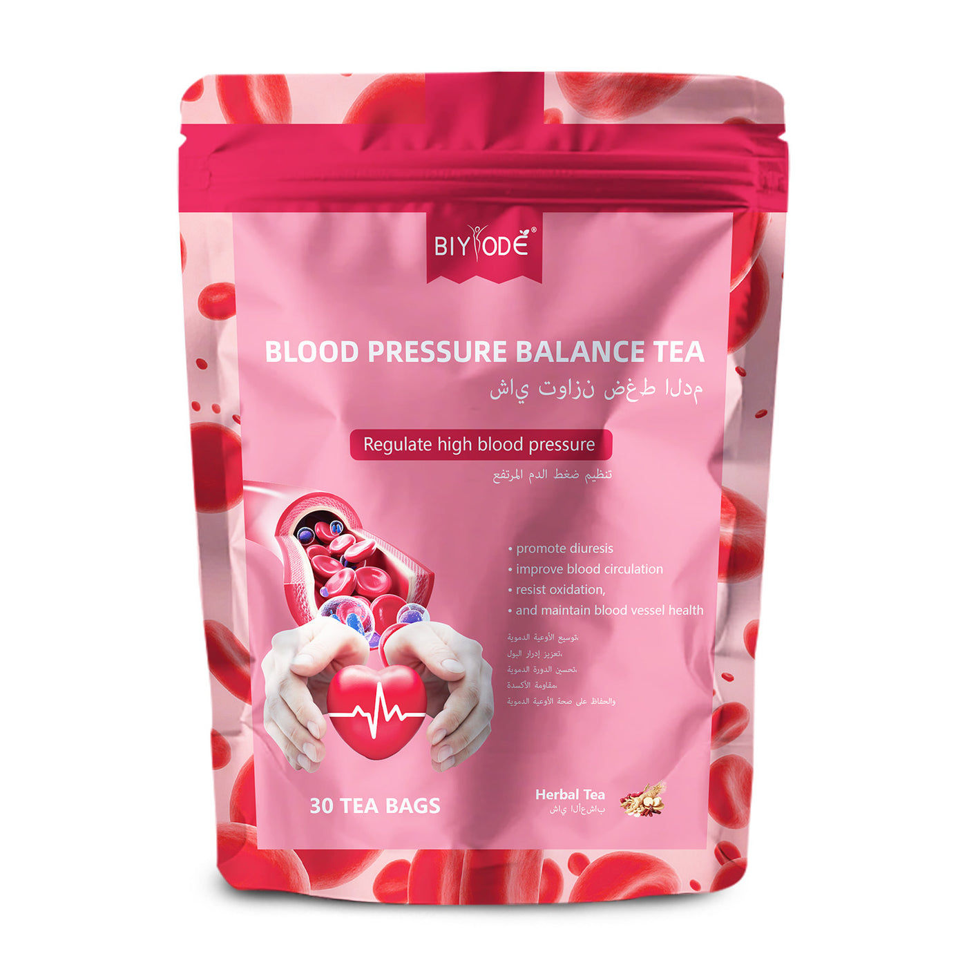 OEM ODM Private Label Blood Pressure Balance Tea Bag Herbal Supplement Wholesale Natural Herbal Formula Support Wellness Balance Daily Care GMP HALAL