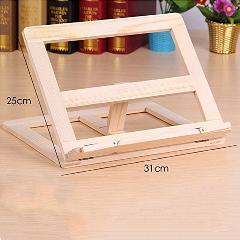 Wooden reading bookshelf tablet stand