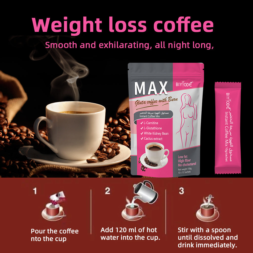 ODM Customized Max Fat Burning Coffee Herbal Supplement Enhance Metabolism Weight Management Energy Support With Collagen L-Carnitine Factory Wholesale HALAL GMP COA