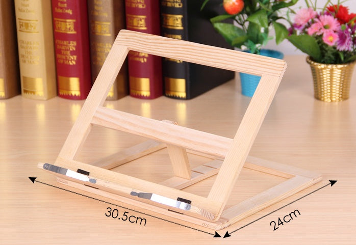 Wooden reading bookshelf tablet stand