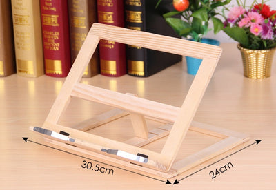 Wooden reading bookshelf tablet stand