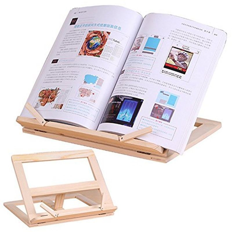 Wooden reading bookshelf tablet stand