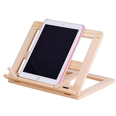 Wooden reading bookshelf tablet stand