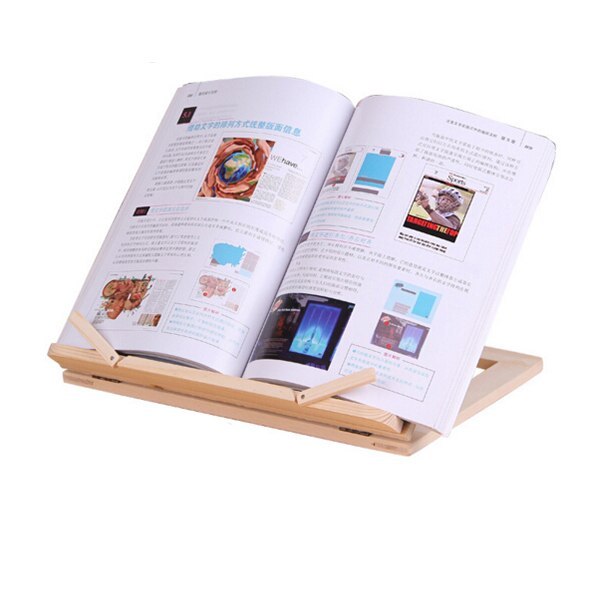 Wooden reading bookshelf tablet stand