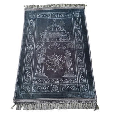 Raschel Embossed Prayer Mat With Tassel Prayer Mat Solid Color