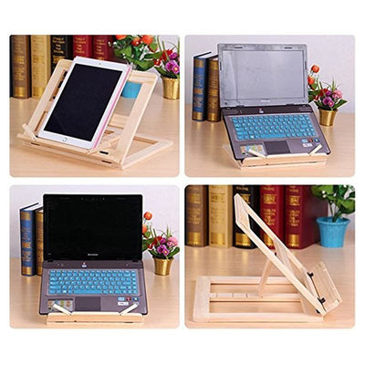 Wooden reading bookshelf tablet stand