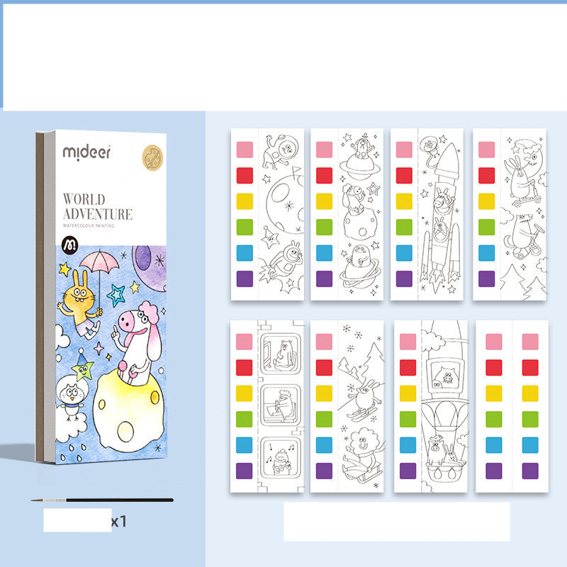 Pocket Watercolor Painting Book Children's Gouache Graffiti Picture Book Painting And Coloring