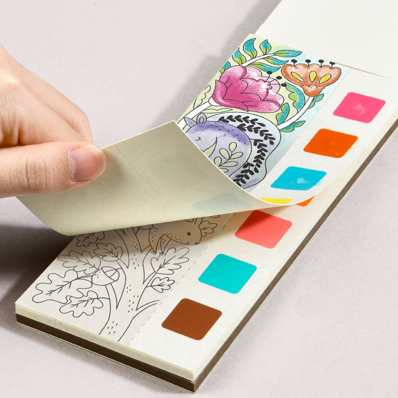 Pocket Watercolor Painting Book Children's Gouache Graffiti Picture Book Painting And Coloring