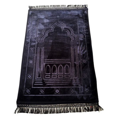 Raschel Embossed Prayer Mat With Tassel Prayer Mat Solid Color