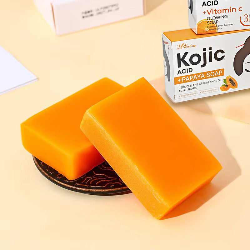 Customised Paraben Free Vegan SLS Free Halal Organic Natural Vitamin C Retinol Kojic Acid Soap For Dark Spot Remover