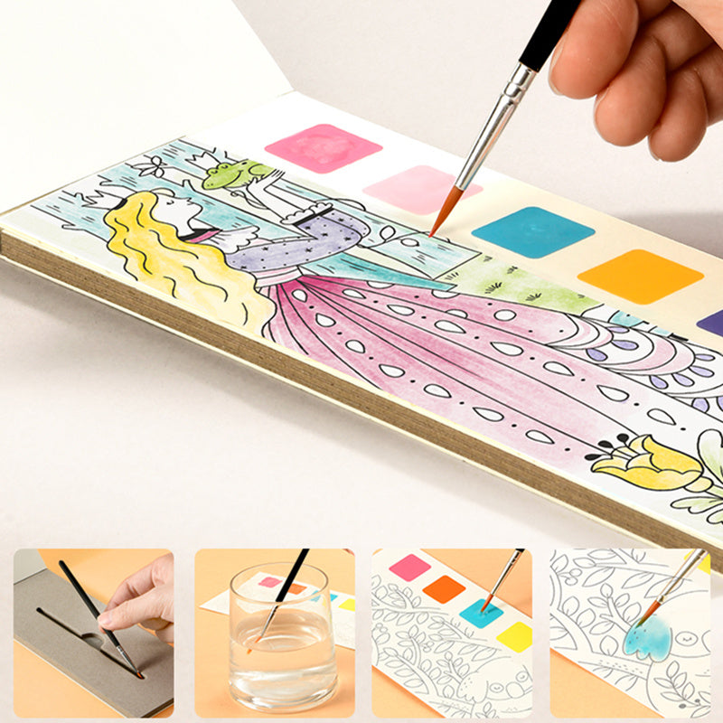 Pocket Watercolor Painting Book Children's Gouache Graffiti Picture Book Painting And Coloring